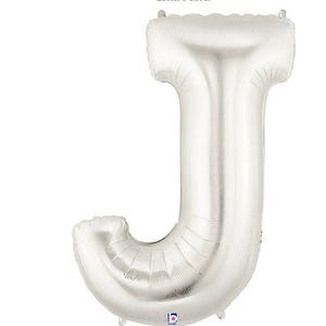Huge Letter J Mylar Balloon Gold/Silver/Alphabet Balloons/40 inches Mylar Balloons for back drops, photo props, decorations and centerpieces