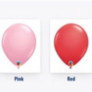 May include: A selection of opaque balloons in various colors, including white, yellow, orange, pink, red, pale blue, dark blue, and green. The text "Standard Colors (Opaque)" is displayed above the balloons, with each color labeled below.