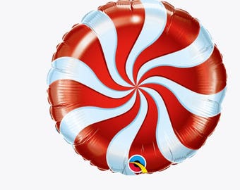 Candy Swirl/Candyland foil balloon for children's parties, centerpieces, party decorations, table decorations, party favors. Christmas.