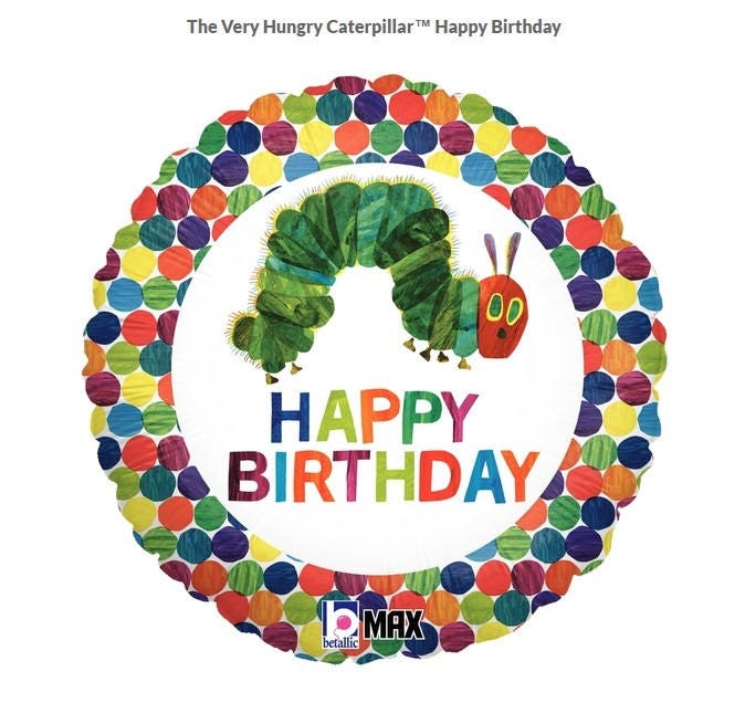 The Very Hungry Caterpillar foil balloon for childrens parties centerpieces party decorations table decorations party favors