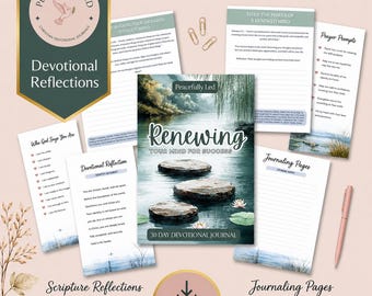 Christliche Angst & Frieden Journal druckbare PDF | 30 Tage Devotionalie für Frauen