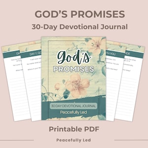 God's Promises Devotional Journal | 30-Day Christian Bible Study Printable PDF | Prayer & Scripture Journal