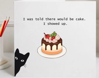 Biglietto di auguri di buon compleanno, con gatti neri, formato quadrato 6x6, carta certificata FSC.