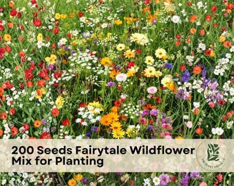 200 Seeds Fairytale Wildflower Mix for Planting | Colorful Garden Flowers