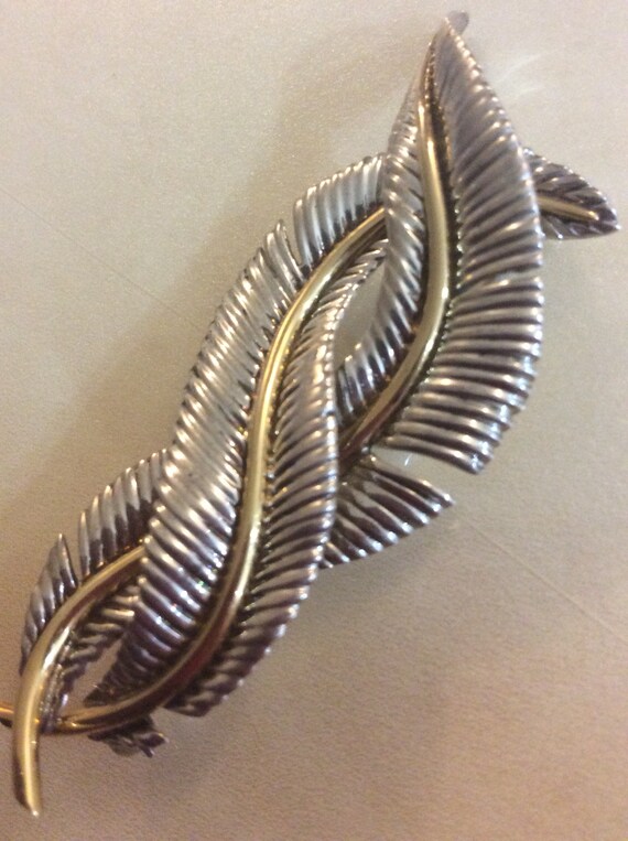 1989 Tiffany and Co sterling and 18k.gold Feather 