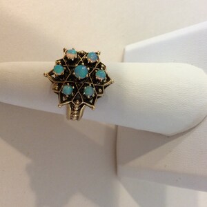 Antique Victorian Hand Made 14k. Gold & Opal Star of David Ring Great Condition image 4