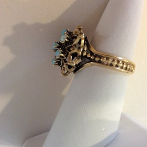 Antique Victorian Hand Made 14k. Gold & Opal Star of David Ring Great Condition image 3