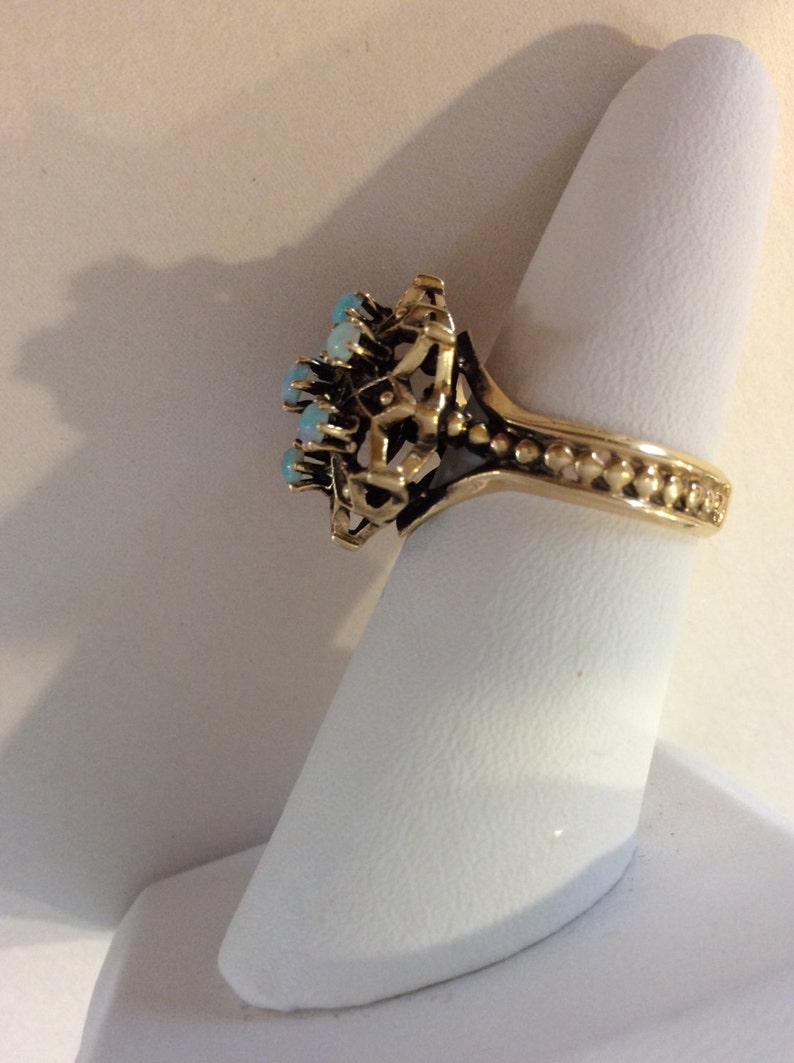 Antique Victorian Hand Made 14k. Gold & Opal Star of David Ring Great Condition image 3