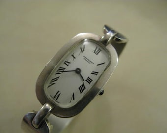 Vintage  JEAN PERRET GENEVE Swiss Made Watch 800 Silver Bangle/Bracelet Watch