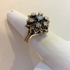 Antique Victorian Hand Made 14k. Gold & Opal Star of David Ring Great Condition image 2