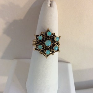 Antique Victorian Hand Made 14k. Gold & Opal Star of David Ring Great Condition image 1