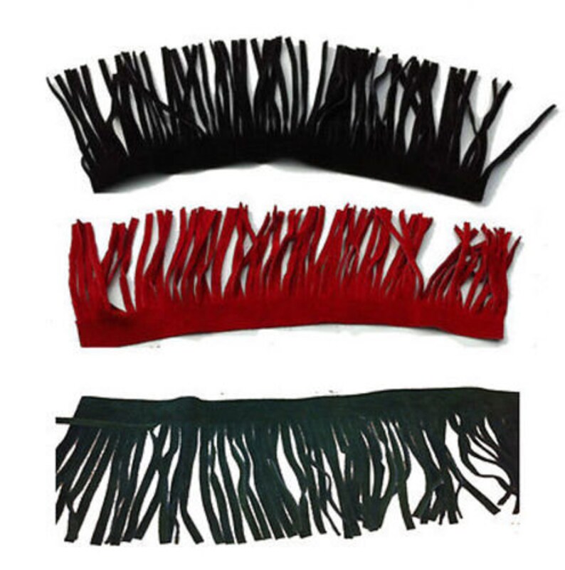 Fringe Genuine Suede Leather Trim 4 Three 12 Etsy