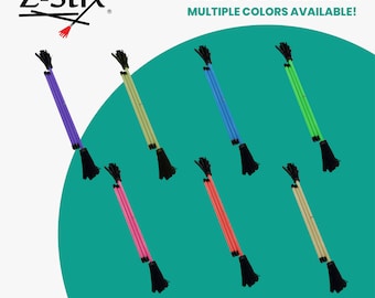 May include: A selection of Z-Stix in vibrant neon shades: purple, green, blue, pink, and orange. Each stick features a black tassel. The image includes the text "NEON SERIES MULTIPLE COLORS AVAILABLE!"