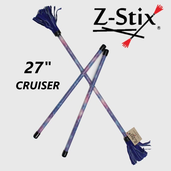 Z-Stix Professional Juggling Flower Sticks-Devil Sticks and 2 Hand Sticks,  High Quality, Beginner Friendly - Festival Series (Kid, Blue Tie Dye)