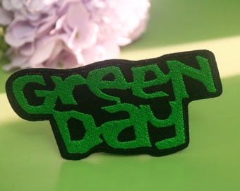 green day-märke, bandmärke, musikmärke, strykmärke, broderat märke, märke för jacka