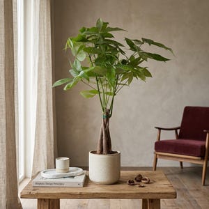 Live Pachira Braid Money Tree - 4 Inch Potted Indoor Houseplant for Good Luck