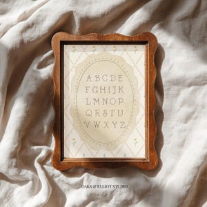 Watercolor Alphabet Nursery Print | Vintage Cottagecore ABC Wall Art (Digital Download)