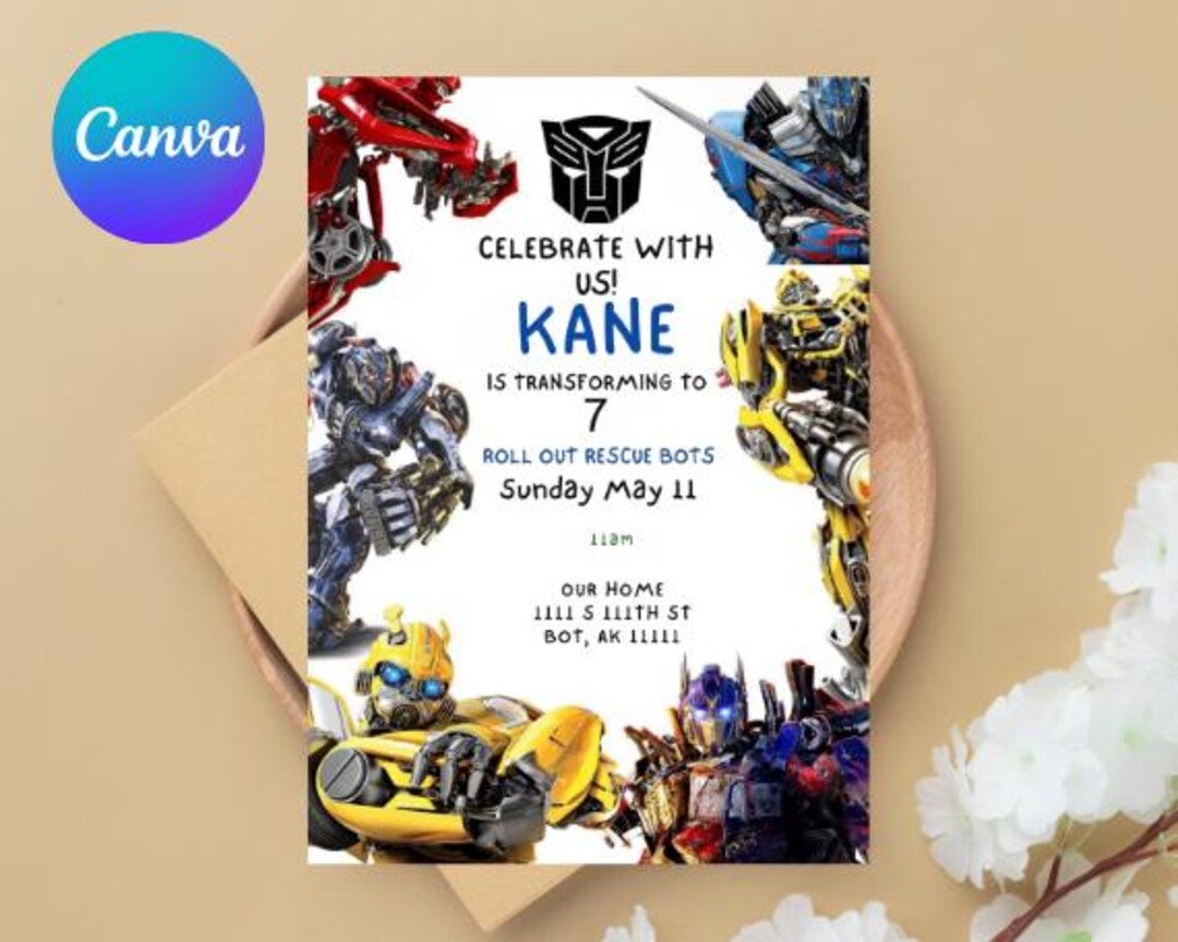 Rescue Bots Birthday Invitation | Transformers Party Files (digital ...
