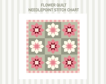 Blumen Quilt Nadelspitze Stichmuster | PDF Herunterladen | 13 Maschen 18 Maschen