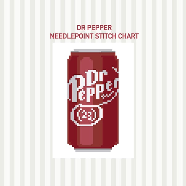 Dr Pepper Needlepoint Stitch Chart | PDF Download | 13 Mesh 18 Mesh