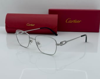 Cartier Glasses Vintage Pure Titanium Full-rim Classic Silver Frame Eyeglasses Lightweight