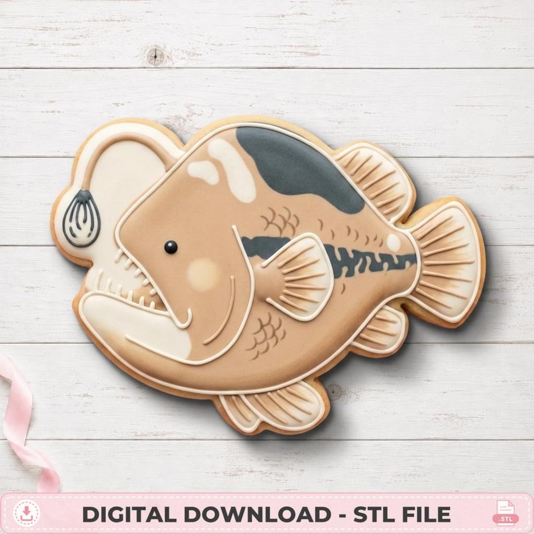Humpback Anglerfish Cookie Cutter STL, Deep Sea Creatures 3D Print File ...