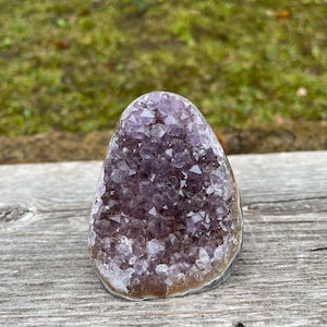 Small Natural lavender amethyst sugar druzy free form cut base specimen