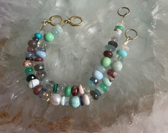 Multi gemstone beachy bracelets make selection at checkout