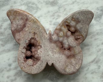 Beautiful carved pink amethyst butterfly choose small or large