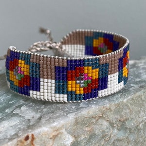 Modern traditional bead loom bracelet  miyuki seed beads