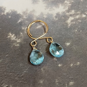 London blue topaz drop earrings