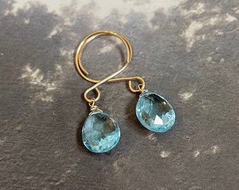 London blue topaz drop earrings