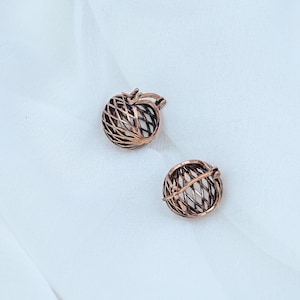 Antique Copper Tribal Hoop Earrings, Boho Huggie Earrings, Charm Earrings, Minimal Tiny Hoop Earrings for Women Rustic Ethnic Jewelry