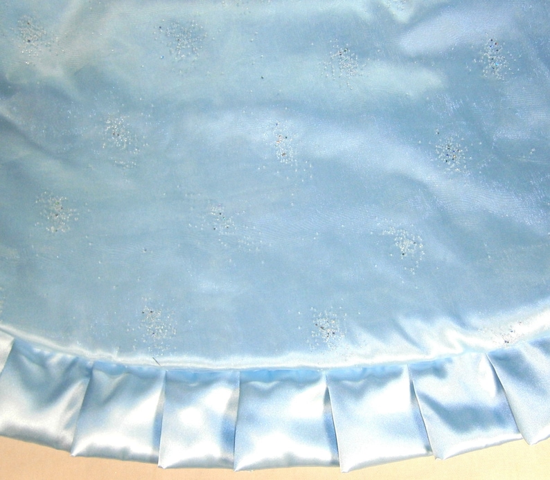 57 Light Blue with Sparkles Christmas Tree Skirt