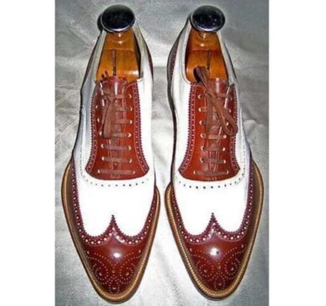 Two-tone Wingtip Brogues – Handmade Leather Oxfords - Etsy UK