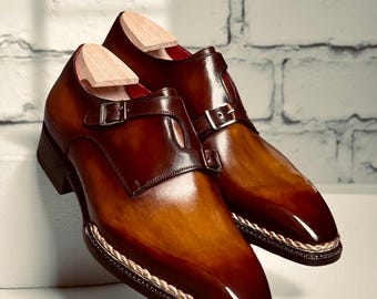 Handmade Two Tone Wingtip Oxford Shoes – Bespoke Leather – Classic Men’s Dress Shoes