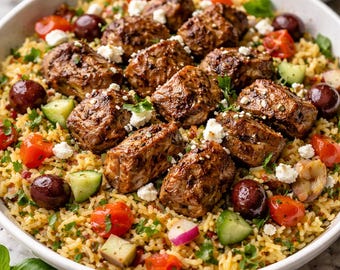 Ricetta mediterranea di agnello e riso
