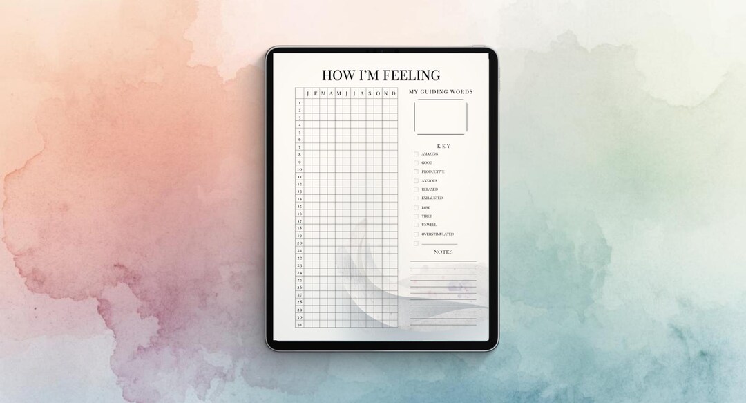 Anxiety & Mood Tracker Printable | Yearly Mental Health Journal (PDF ...