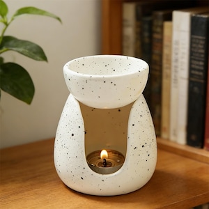 Handgemaakte keramische aardewerk oliebrander, aromatherapie diffuser, verwijderbare branderschotel, geurbrander voor thuis, keramische oliesmelter, interieur zen
