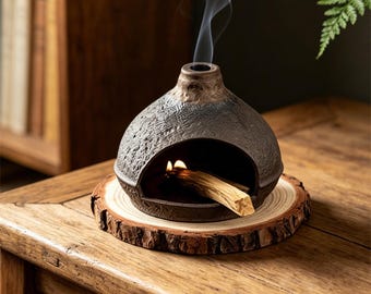 Modern Ceramic Palo Santo Burner,Burner for Sage Bundles & Palo Santo Sticks,Minimalist Aromatherapy Holder,Zen Home Decor,Meditation Gift