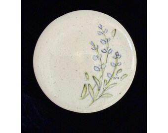 Vintage Signed Studio Pottery Bluebonnet French Butter Bell Crock