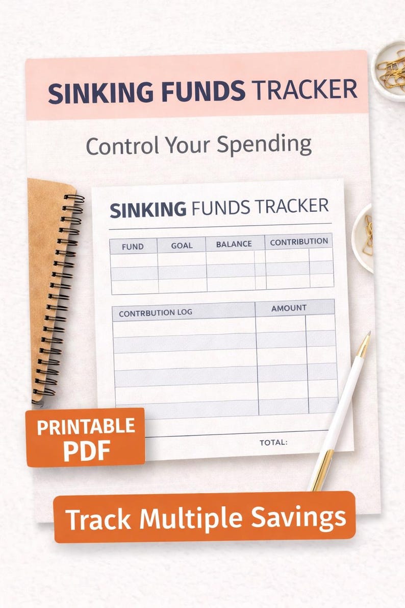 Sinking Funds Tracker Printable | Savings Category Worksheet | Budget ...