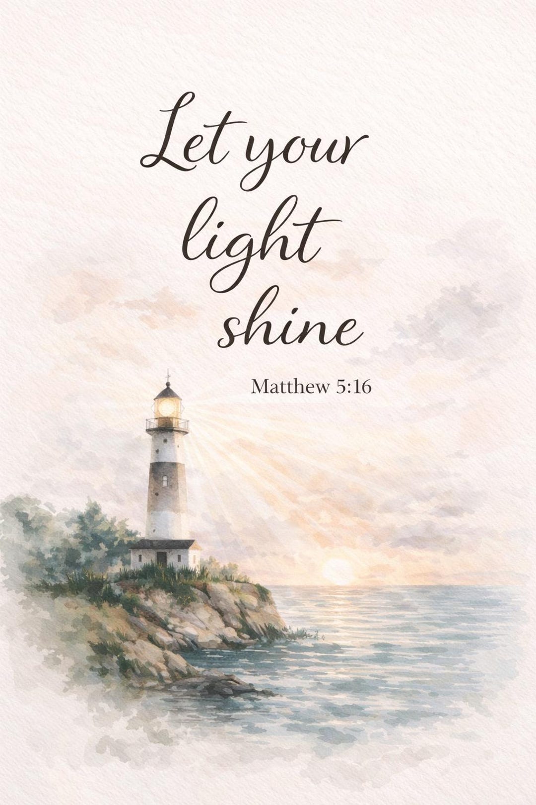 Watercolor Bible Verse Print Set, Christian Scripture Wall Art (digital ...