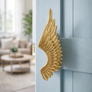 Solid Brass Wing Cabinet Handle, Double Hole Drawer  Cupboard Pull, Handmade Furniture & Cabinet Hardware, Kitchen, Shoe  Wine Cabinets