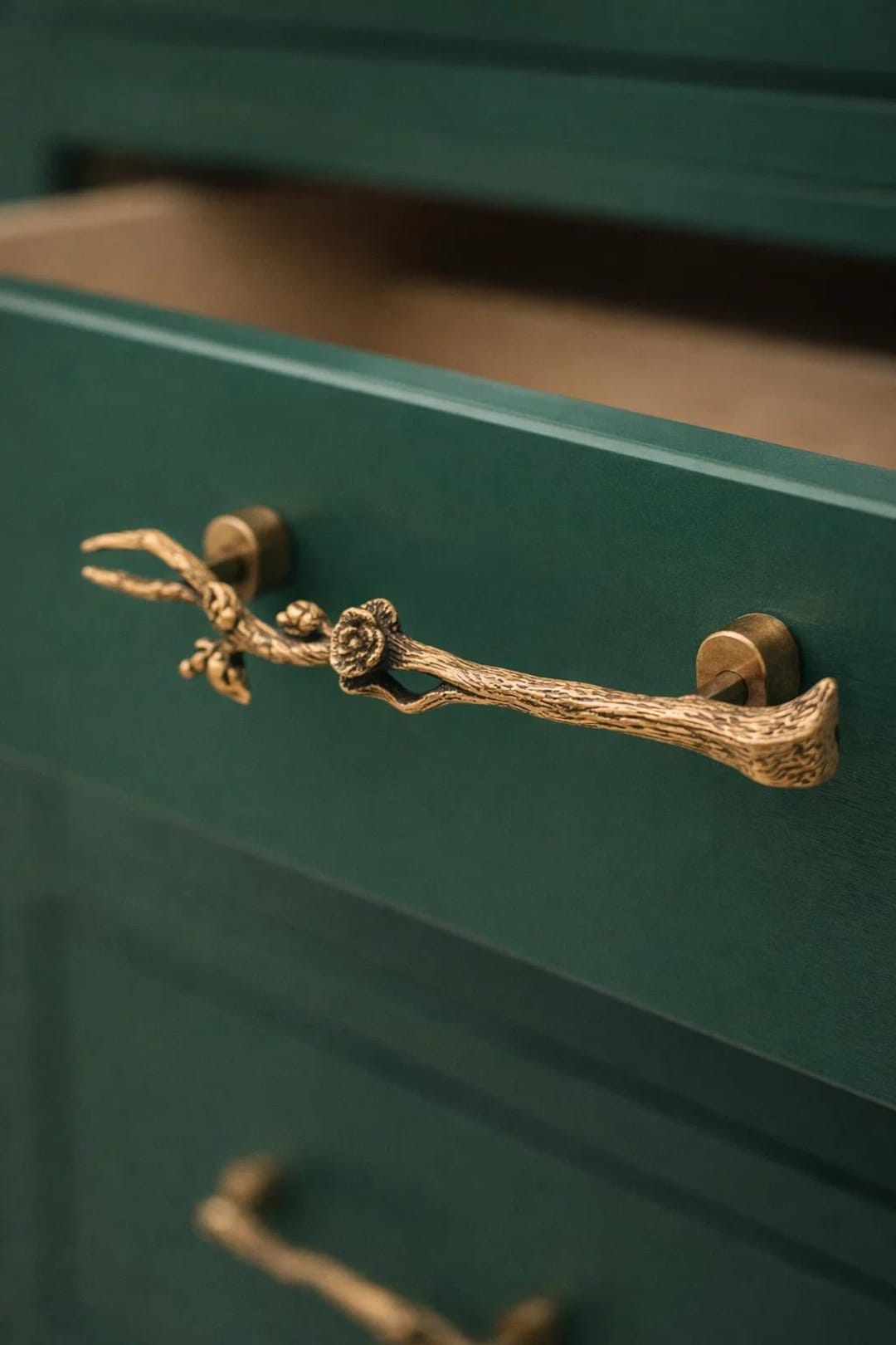 Creative Branch Brass Door Handle, Nature Inspired Cabinet Pull ...