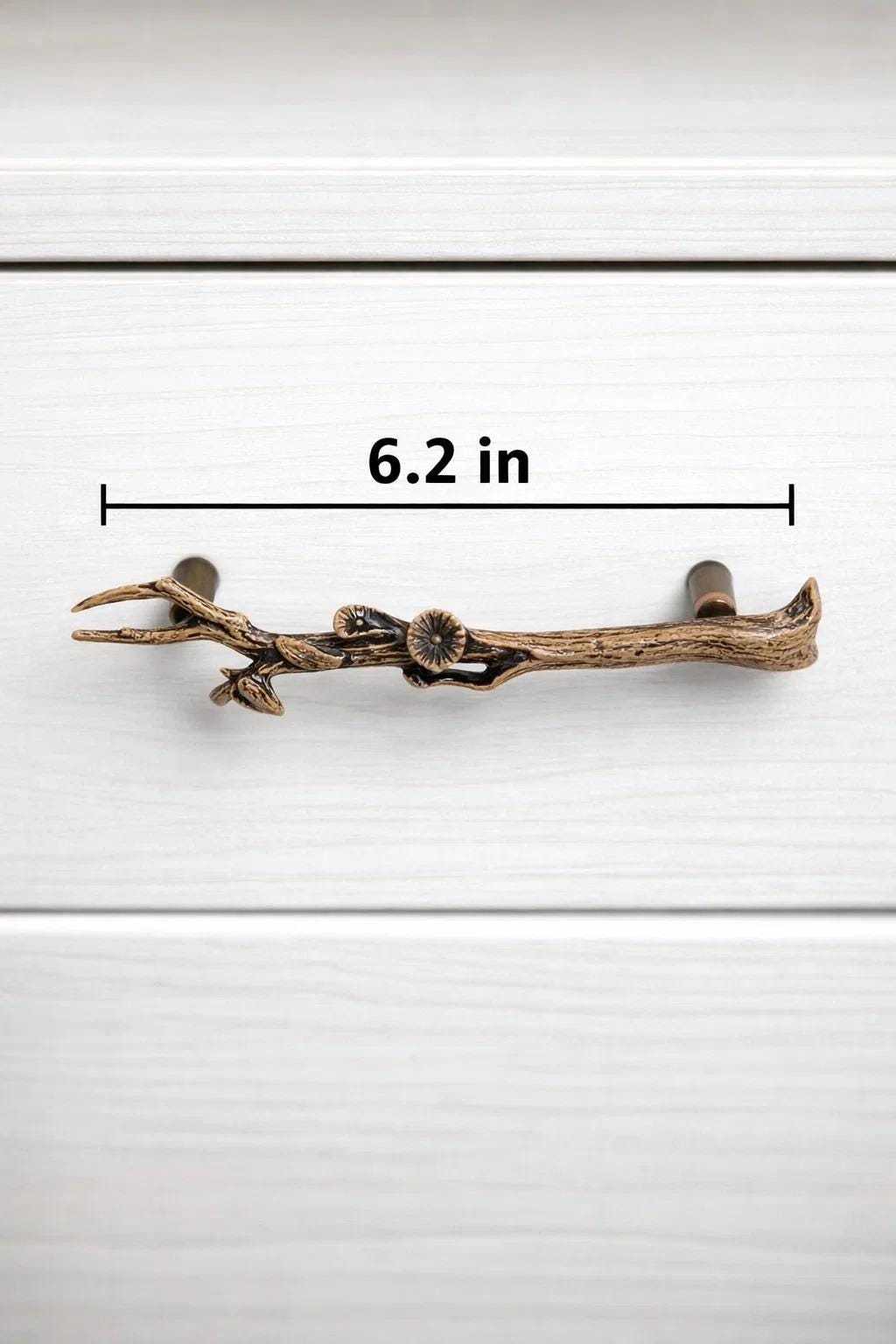 Creative Branch Brass Door Handle, Nature Inspired Cabinet Pull ...