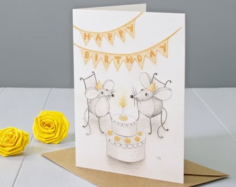 Happy Birthday Mice Greeting Card