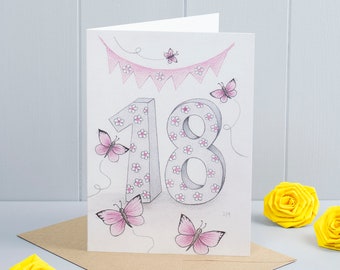 18th Birthday Butterfly Greeting Card