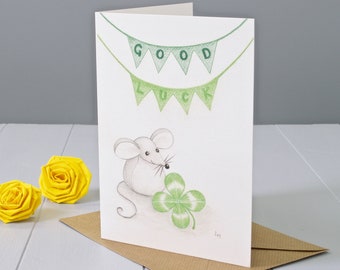 Good Luck Mouse Greeting Card