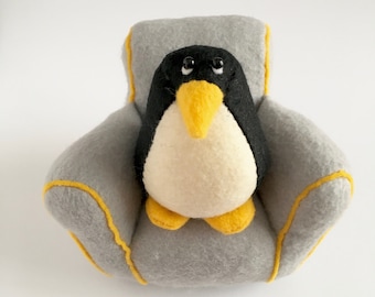 PDF Felt Penguin and Armchair Sewing Pattern